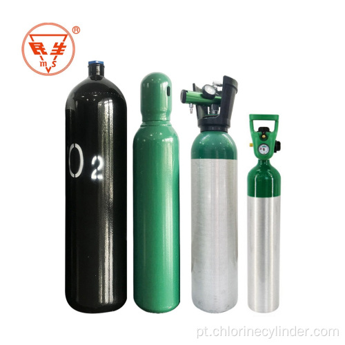 Cilindros de gás oxigênio de 40L vazios sem costura com reguladores